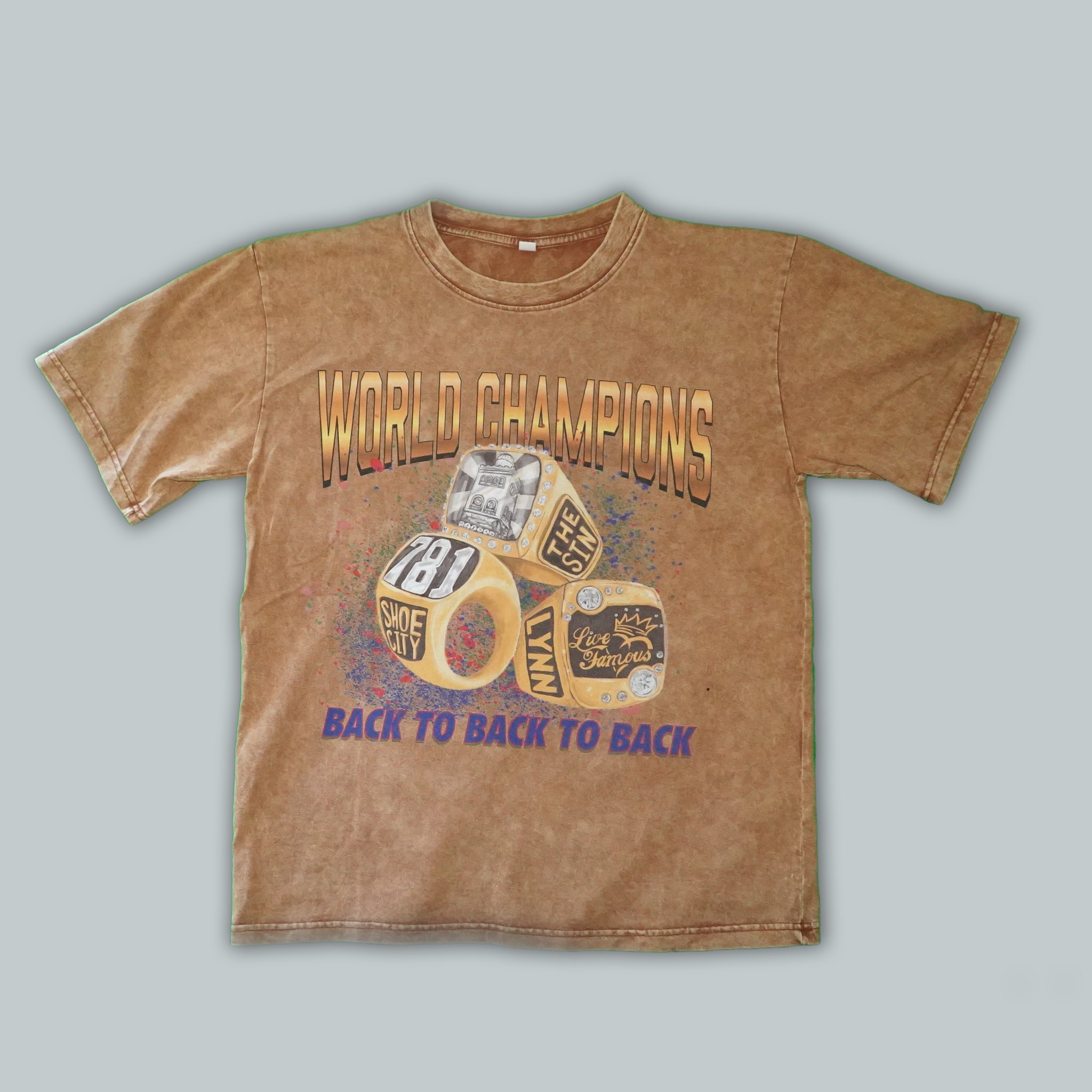 3x World Champions T Shirt — Live Famous